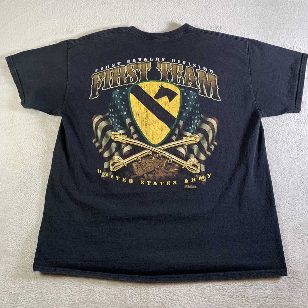7.62 Design Shirt Mens XL Black First Cavalry Division First Team Army Tee
